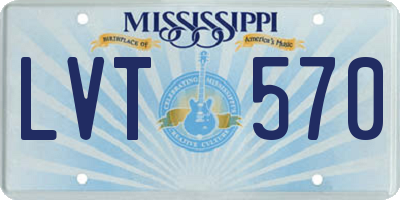 MS license plate LVT570