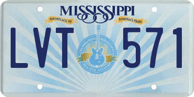 MS license plate LVT571