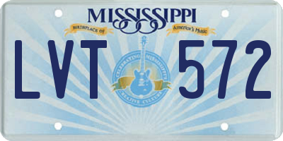 MS license plate LVT572