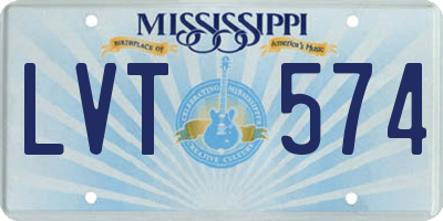 MS license plate LVT574