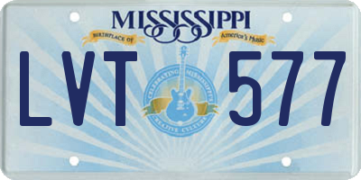 MS license plate LVT577