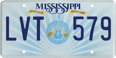 MS license plate LVT579