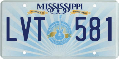 MS license plate LVT581
