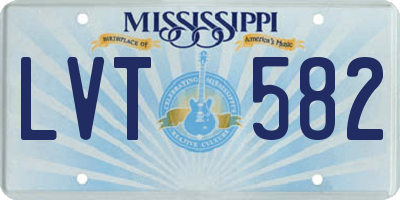 MS license plate LVT582