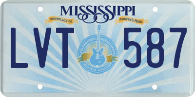MS license plate LVT587