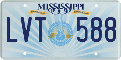 MS license plate LVT588