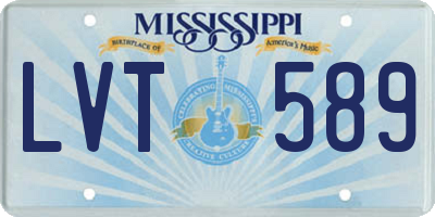 MS license plate LVT589