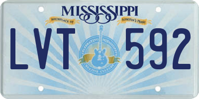 MS license plate LVT592