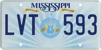 MS license plate LVT593