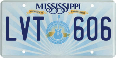 MS license plate LVT606