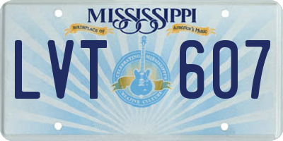 MS license plate LVT607