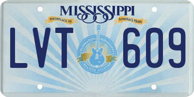 MS license plate LVT609