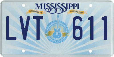 MS license plate LVT611