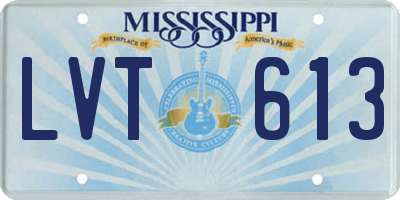 MS license plate LVT613