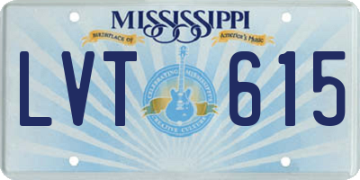 MS license plate LVT615