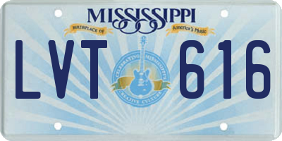 MS license plate LVT616