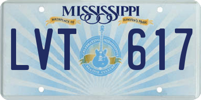 MS license plate LVT617