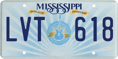 MS license plate LVT618