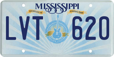 MS license plate LVT620
