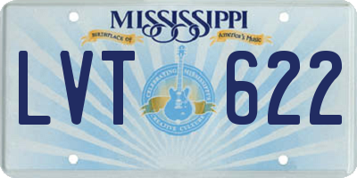 MS license plate LVT622