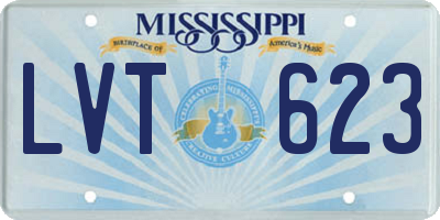 MS license plate LVT623
