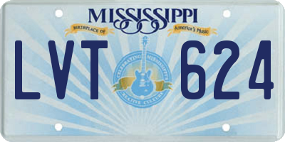MS license plate LVT624