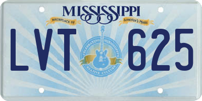 MS license plate LVT625