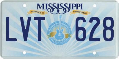 MS license plate LVT628