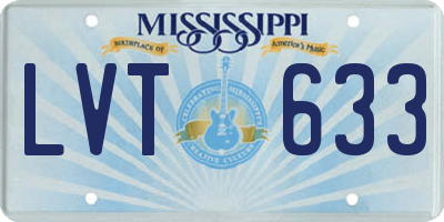 MS license plate LVT633