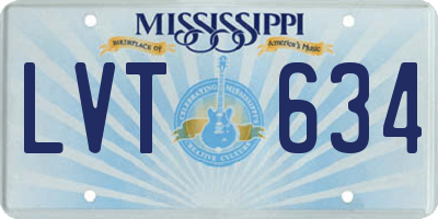 MS license plate LVT634