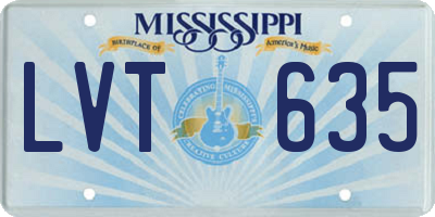 MS license plate LVT635