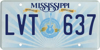 MS license plate LVT637