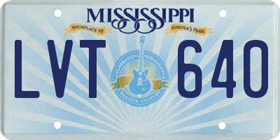 MS license plate LVT640