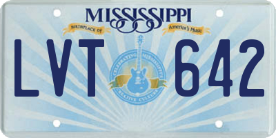 MS license plate LVT642