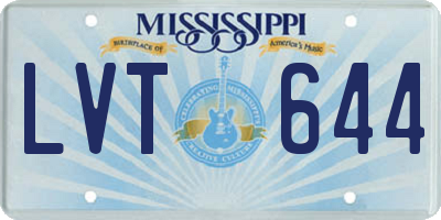 MS license plate LVT644