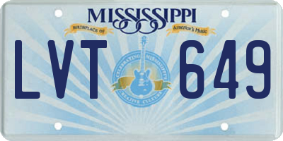 MS license plate LVT649