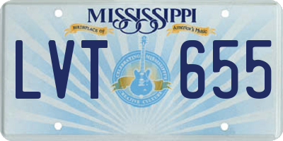 MS license plate LVT655