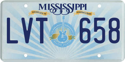 MS license plate LVT658