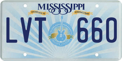 MS license plate LVT660