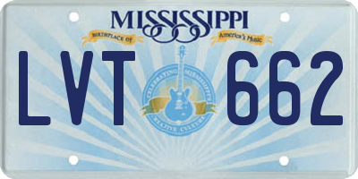 MS license plate LVT662