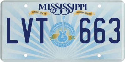 MS license plate LVT663