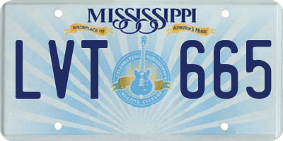 MS license plate LVT665