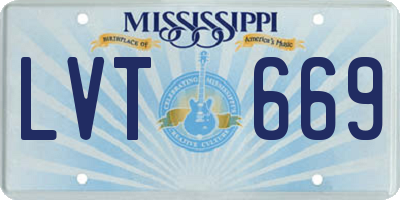 MS license plate LVT669