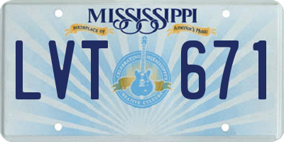 MS license plate LVT671