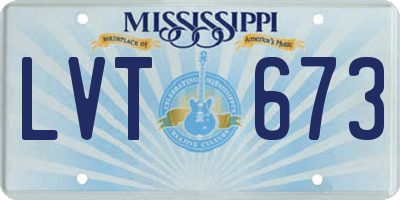 MS license plate LVT673