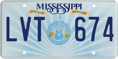 MS license plate LVT674