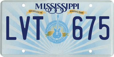 MS license plate LVT675