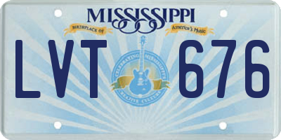 MS license plate LVT676