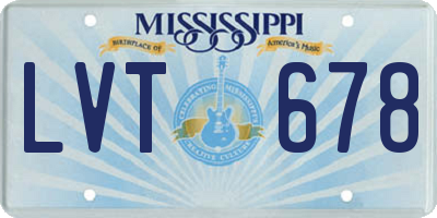 MS license plate LVT678