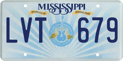 MS license plate LVT679